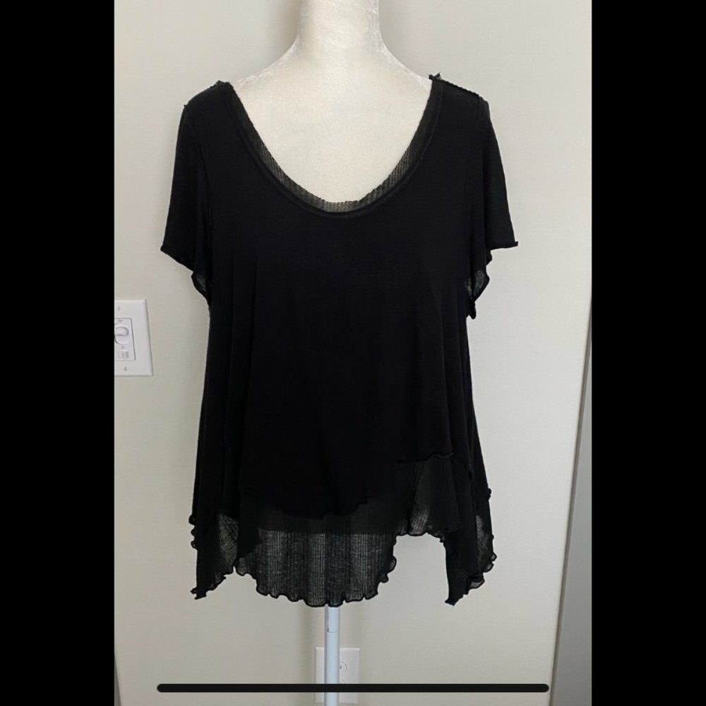 FREE PEOPLE Black‎ Blouse